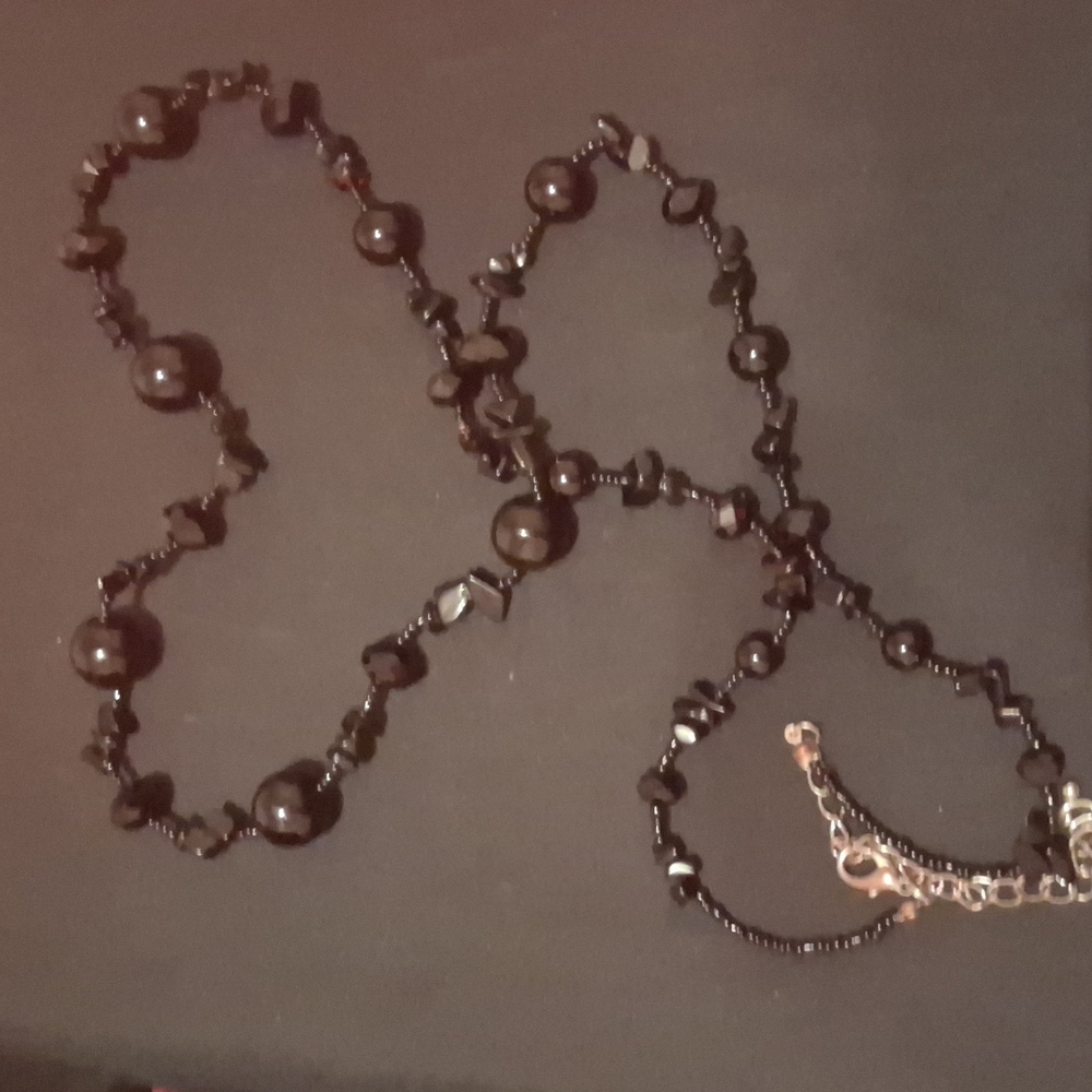 Elegant Black Beaded Necklace
